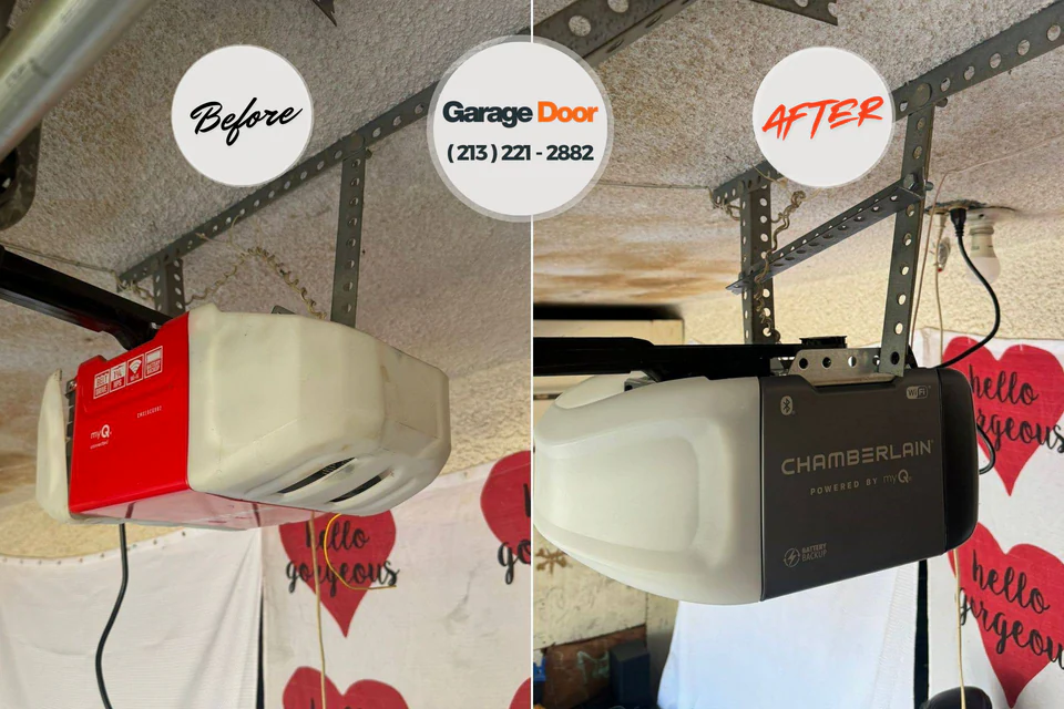 Before and after: garage door repair McEwen, TN